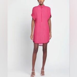 Zadig & Voltaire Shift Dress S Pink Semi Sheer Cover Up Dress MSRP $270